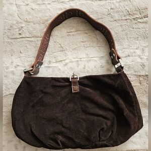 Tylie Malibu suede leather rhinestone shoulder bag